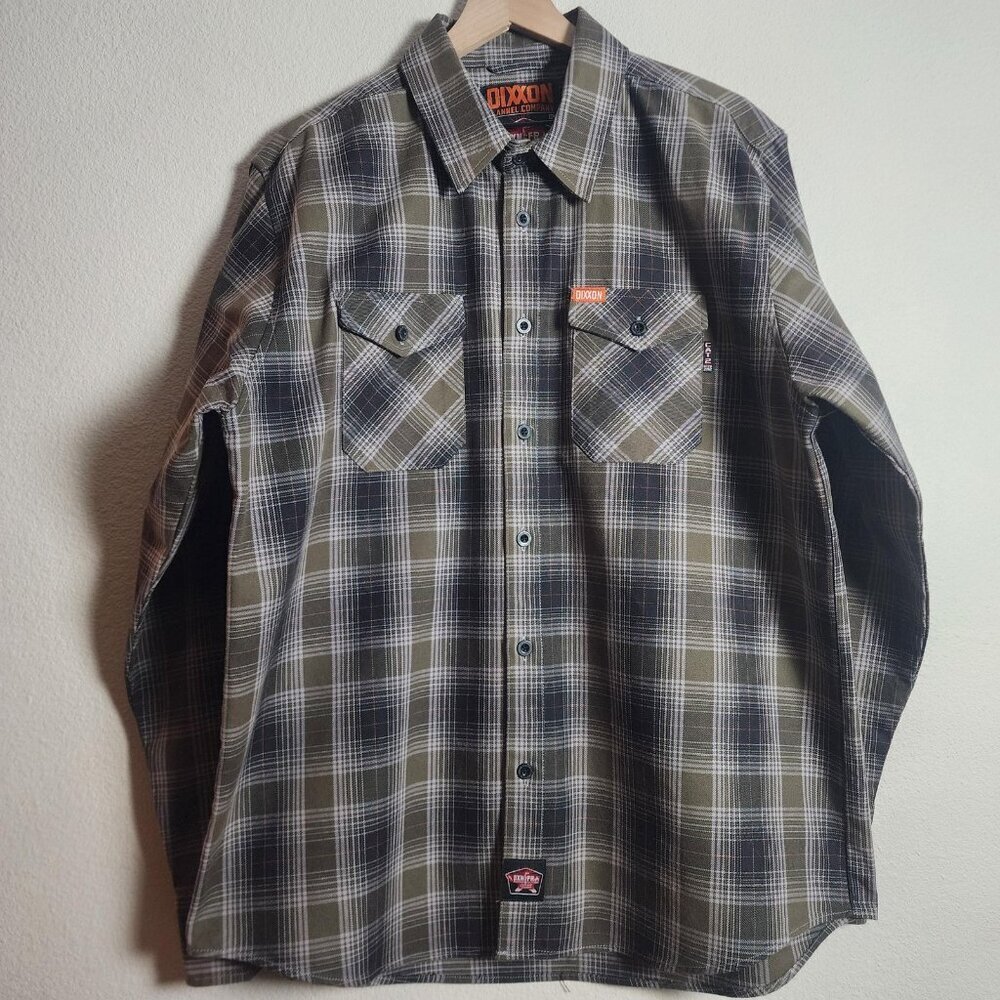Dixxon Flannel Shirt Mens XL Green Plaid DXN FR Wildland Flame Resistant Work